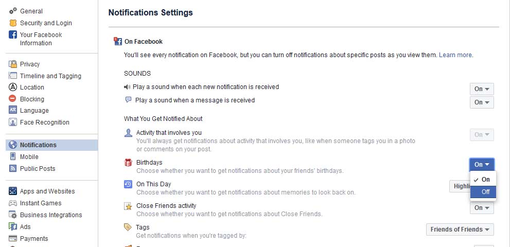 how to Turn Off Birthday Notifications
