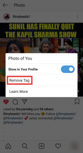 remove post tag on instagram