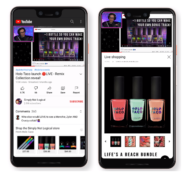 youtube live shopping events lauched